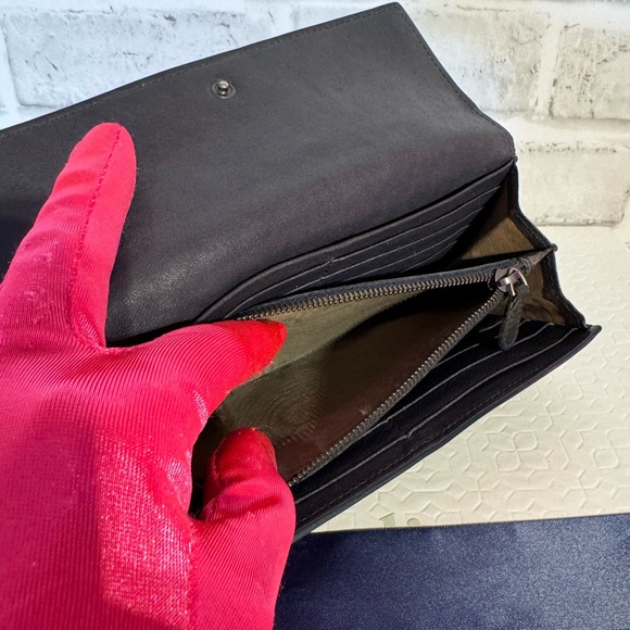 Bottega Veneta Dark Blue Intrecciato Leather Continental Flap Wallet - Picture 9 of 14